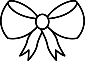 Black and white ribbon bow icon. PNG with transparent background.