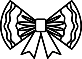 Black and white ribbon bow icon. PNG with transparent background.