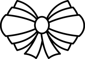 Black and white ribbon bow icon. PNG with transparent background.