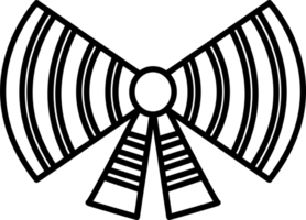 Black and white ribbon bow icon. PNG with transparent background.