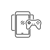 Mobile gaming icon in linear style vector