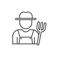 Farmer icon in linear style vector