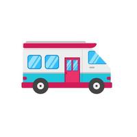 Camper van vector illustration with flat style on isolated background. Camper van icon