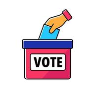 Election icon with linear color style on isolated background vector