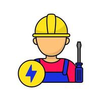 Electrician icon with colorful design isolated on white background vector