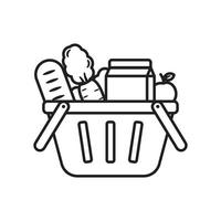 Groceries icon with linear style on isolated background vector