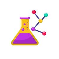 Science icon in flat and colorful style isolated on white background vector