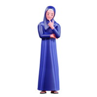 3d personaje musulmán hembra con azul ropa png
