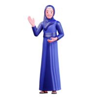3d personaggio musulmano femmina con blu Abiti png