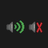 sound indicator sign in pixel art style vector