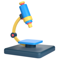 3d microscoop voor school- en onderwijs concept. voorwerp Aan een transparant achtergrond png