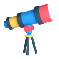 3D Telescope for School and Education Concept. Object on a transparent background png