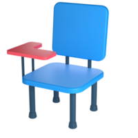 3D Study Chair for School and Education Concept. Object on a transparent background png