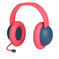 3D Headphone for School and Education Concept. Object on a transparent background png