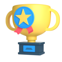 3D Trophy for School and Education Concept. Object on a transparent background png