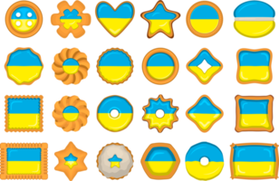 Homemade cookie with flag country Ukraine in tasty biscuit png