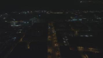 Aerial Night View of Deserted Streets video