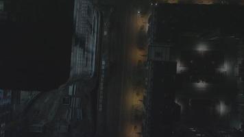 Aerial Night View of Deserted Streets video