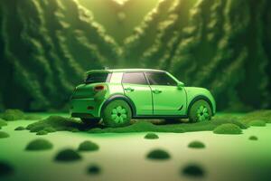 Eco friendly car background, Renewable and sustainable energy concept. photo