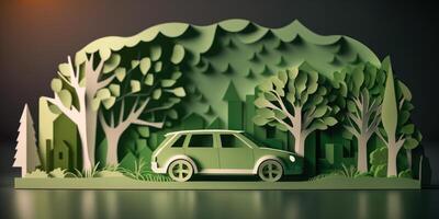 Eco friendly car background, Renewable and sustainable energy concept. photo