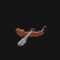 a canoe in pixel art style vector