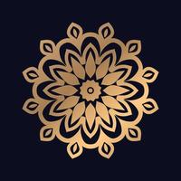 Golden luxury Round gradient mandala with floral patterns isolated background vector