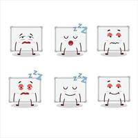 Cartoon character of whiteboard with sleepy expression vector