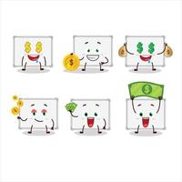Whiteboard cartoon character with cute emoticon bring money vector
