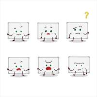 Cartoon character of whiteboard with what expression vector