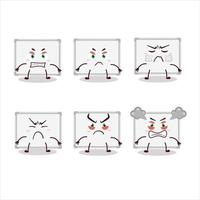 Whiteboard cartoon character with various angry expressions vector