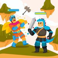 Cube Avatar Characters of Knight in Game Universe vector