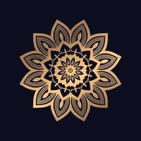 Golden luxury Round gradient mandala isolated background. Vector abstract mandala with floral patterns template