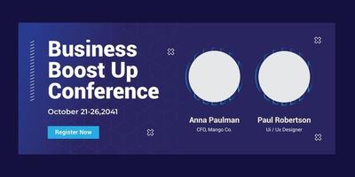 Online business conference banner template vector