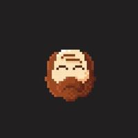 old man with beard in pixel art style vector