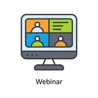 Webinar Vector Fill outline Icons. Simple stock illustration stock