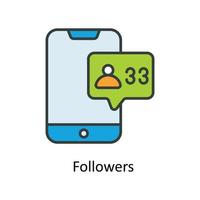 Followers Vector Fill outline Icons. Simple stock illustration stock