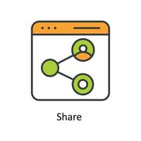 compartir vector llenar contorno iconos sencillo valores ilustración valores