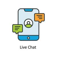 Live Chat  Vector Fill outline Icons. Simple stock illustration stock