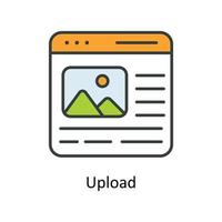 Upload Vector Fill outline Icons. Simple stock illustration stock