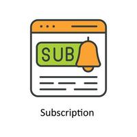 Subscription  Vector Fill outline Icons. Simple stock illustration stock