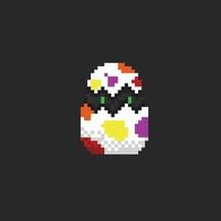 egg creature in pixel art style vector