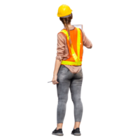 Portrait of female worker in a uniform, foreman in hardhat, job and occupation concepts png