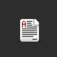 document paper in pixel art style vector