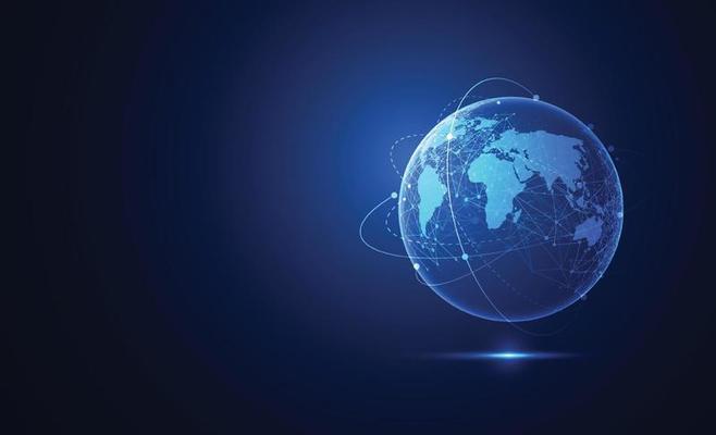 Global network connection. World map point and line composition concept of global business. Vector Illustration