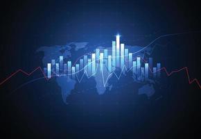 Business candle stick graph chart of stock market investment trading on white background design. Bullish point, Trend of graph. Vector illustration