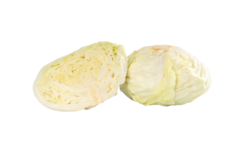 Whole cabbage and slice isolated png