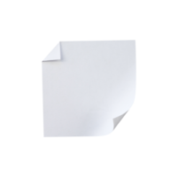 Blank white paper with folded on the corner png