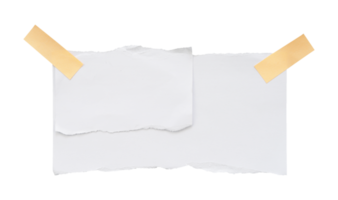 blanco blanco rasgado papel con cinta para letras maquetas png