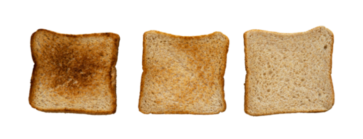 Set of baked wheat bread with cooked variations png