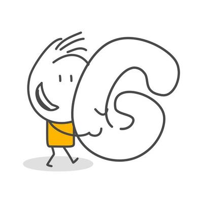 Stick figures. Alphabet. Hand drawn doodle line art cartoon design character.